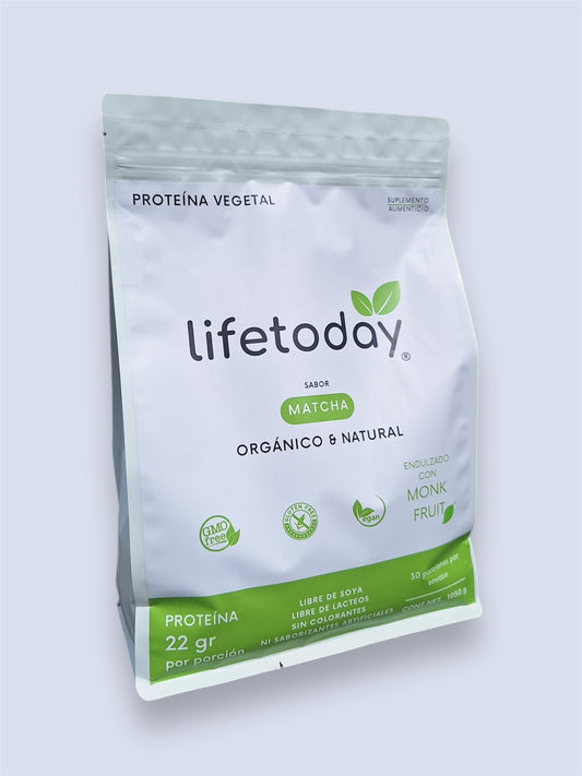 Proteina Vegetal Orgánica Polvo 1.050 KG lifetoday Sabor Matcha